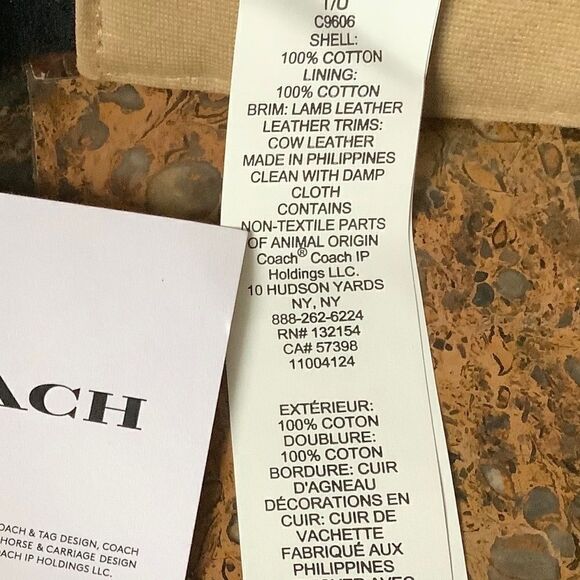 NWT COACH RAINBOW SIGNATURE COTTON/LEATHER VISOR NEW WITH TAG - Picture 8 of 9